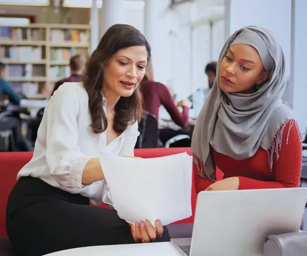 Two Women in Discussion